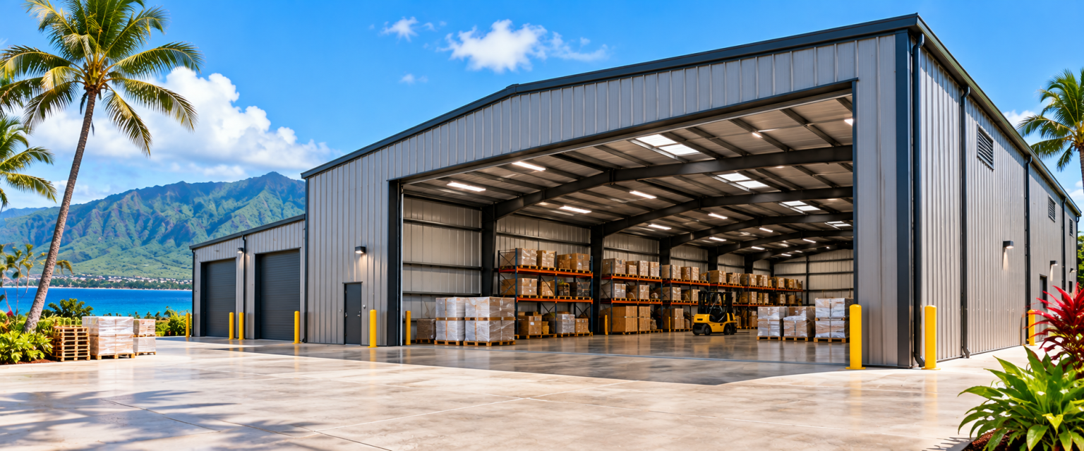 Warehouse Steel Building in Hawaii – Durable Storage Solutions by Real Steel Buildings